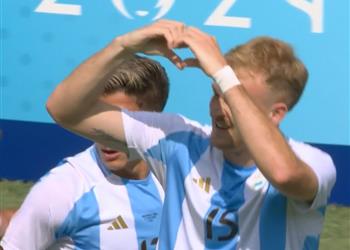 فيديو جوندو يسجل هدف الأرجنتين الثاني أمام العراق في أولمبياد باريس