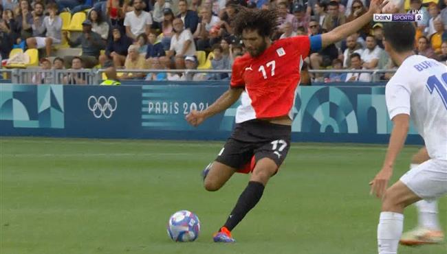 محمد النني كاد ان يسجل هدف رائع في مرمي اوزباكستان بأولمبياد باريس