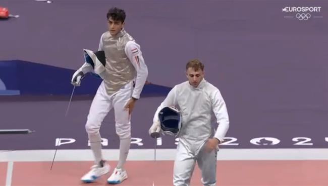 لحظة خسارة عبد الرحمن طلبة امام بطل امريكا في سلاح المبارزة بـ اولمبياد باريس 2024