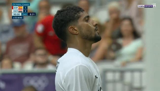 ابراهيم عادل كاد ان يسجل هدف ثالث لمصر امام اسبانيا في الدقائق الاخيرة