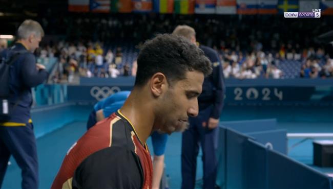 لحظة خسارة عمر عصر في دور ربع نهائي تنس الطاولة بـ اولمبياد باريس 2024
