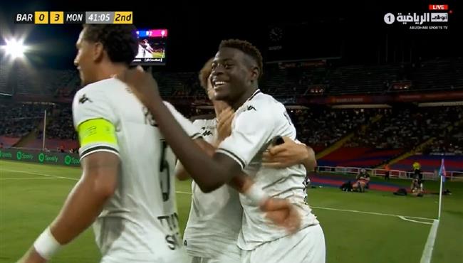 هدف موناكو الثالث في مرمي برشلونة بكأس خوان جامبر