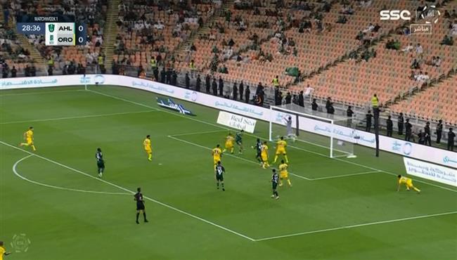 العارضة تحرم الاهلي من تسجيل هدف امام العروبة بالدوري السعودي