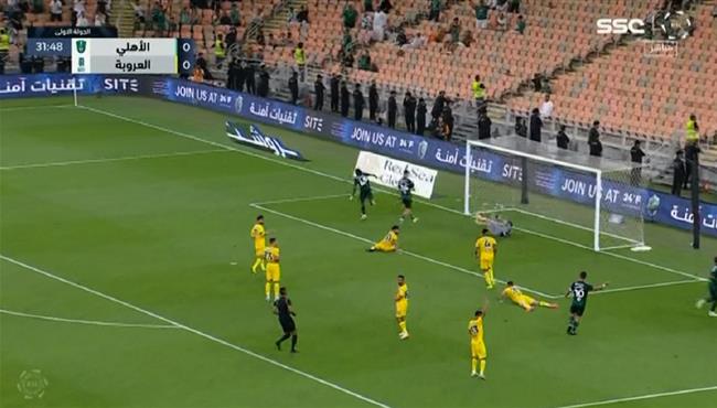 هدف الاهلي الاول في مرمي العروبة بالدوري السعودي