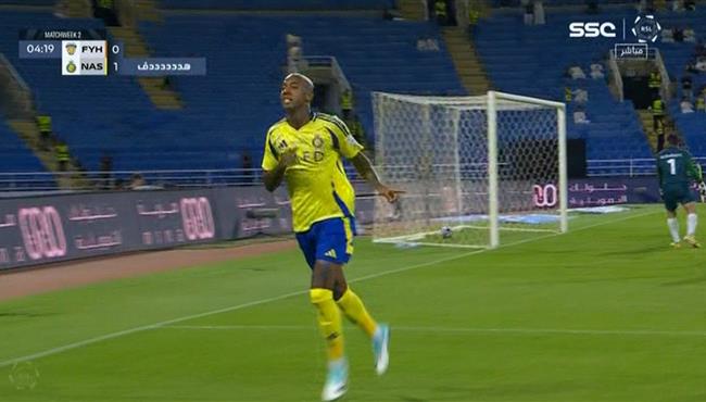 هدف تاليسكا الاول في مرمي الفيحاء اسيست رونالدو