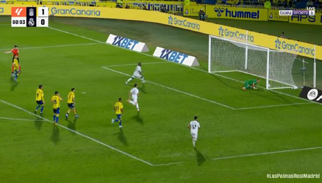 اهداف مباراة ريال مدريد ولاس بالماس 1 1 الدوري الاسباني
