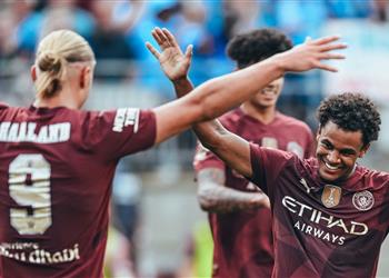 فيديو هالاند يسجل هاتريك ومانشستر سيتي يفوز برباعية على تشيلسي ودي ا