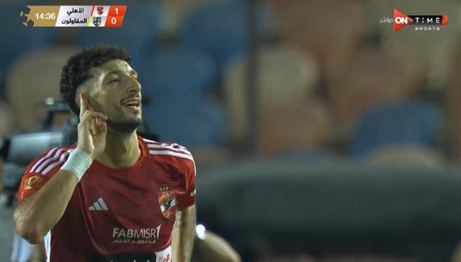 هدف وسام ابو علي الاول في مرمي المقاولون العرب بالدوري المصري