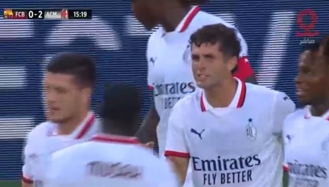 هدف ميلان الثاني في مرمي برشلونة