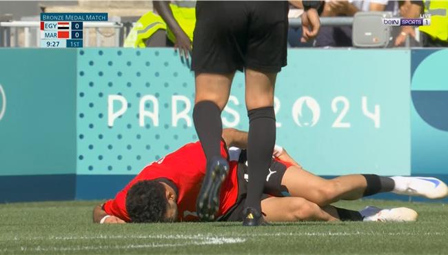 اصابة زيزو وخروجه في مباراة مصر والمغرب باولمبياد باريس