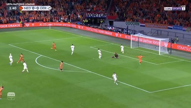 هدف هولندا الاول في مرمي المانيا بدوري الامم الاوروبية