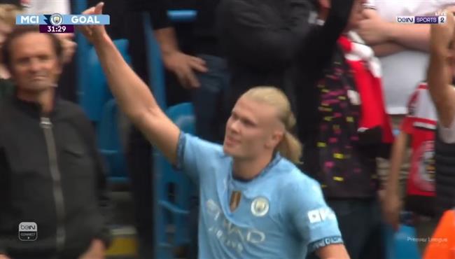 هدف هالاند الثاني في مرمي برينتفورد بالدوري الانجليزي