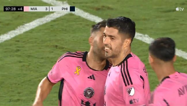 هدف لويس سواريز في مرمي فيلادلفيا يونيون اسيست ميسي