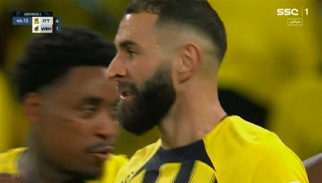 هدف كريم بنزيما الثاني الرائع في مرمي الوحدة بالدوري السعودي