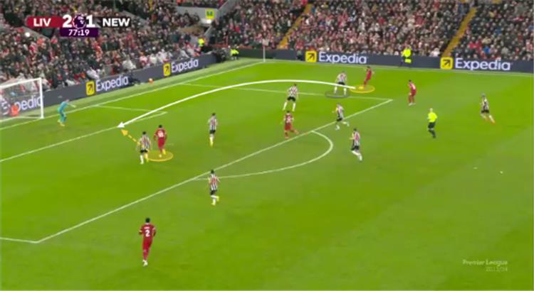 تمريرة محمد صلاح لـ جاكبو أمام نيوكاسل