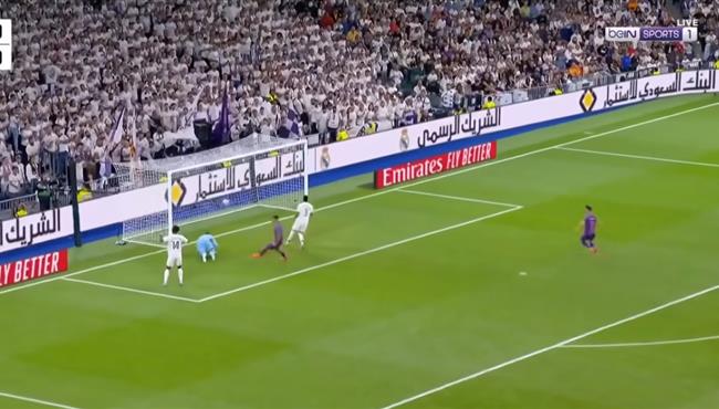 هدف اسبانيول في مرمي ريال مدريد بعد خطأ من كورتوا