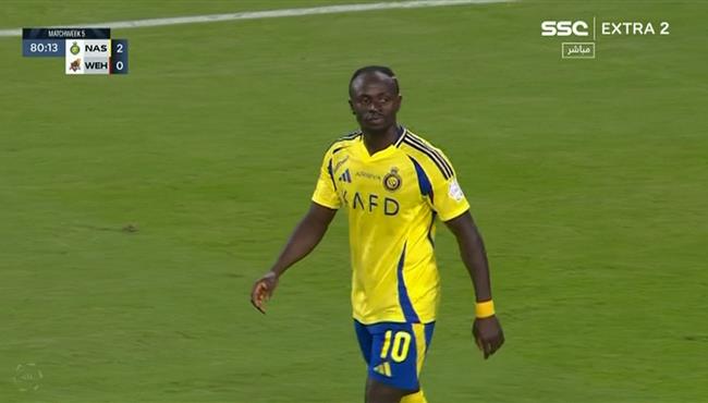 هدف ساديو ماني الملغي بعد تمريرة رونالدو امام الوحدة بالدوري السعودي