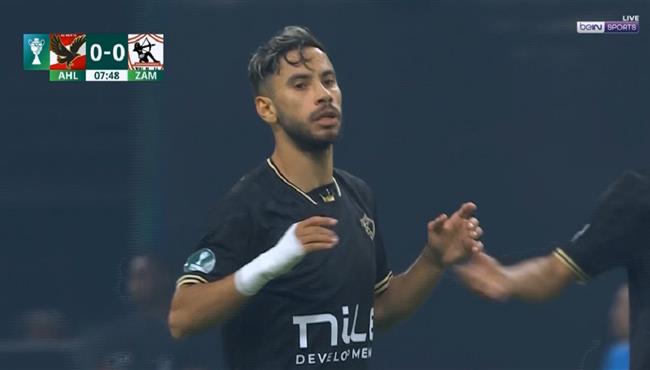 ناصر ماهر كاد ان يسجل هدف رائع امام الاهلي بالسوبر الافريقي
