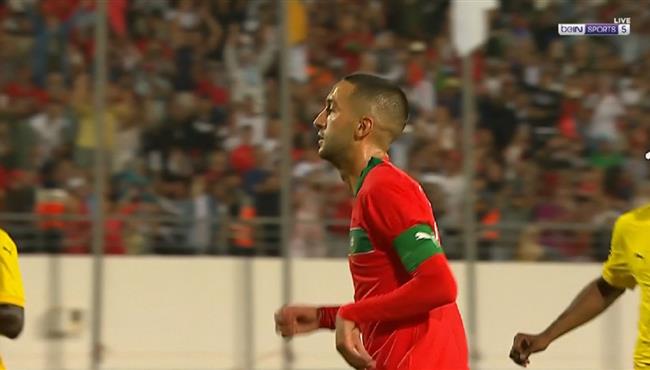 هدف حكيم زياش الاول في مرمي الجابون بتصفيات كاس امم افريقيا