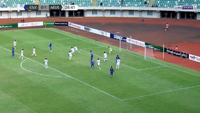 لاعب انيمبا يهدر فرصة هدف امام المصري بكأس الكونفيدرالية