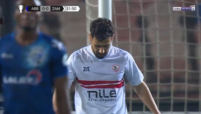 عبدلله السعيد يهدر فرصة هدف للزمالك امام بلاك بولز
