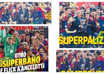 إذلال ريال مدريد العاجز ماذا قالت الصحافة الإسبانية عن تتويج برشلونة بـ كأس السوبر