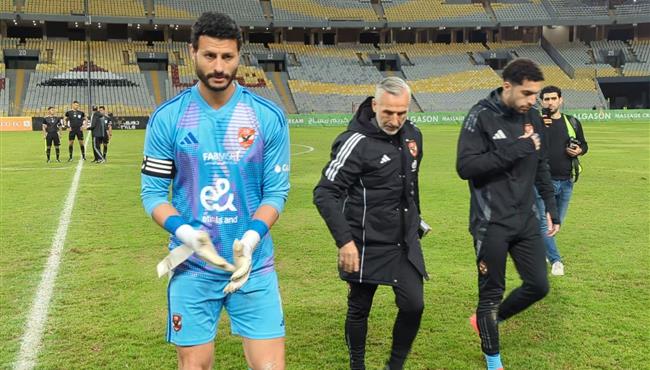 رد فعل محمد الشناوي بعد نهاية مباراة الاهلي وفاركو