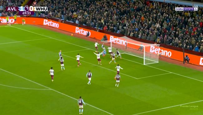 اهداف مباراة استون فيلا ووست هام 1 1 الدوري الانجليزي