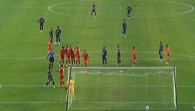 يحيي عطية الله كاد ان يسجل هدف رائع لـ الاهلي امام شباب بلوزداد