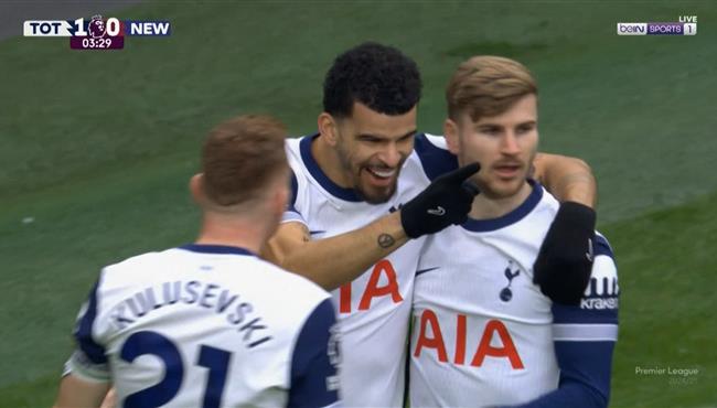 هدف توتنهام الاول في مرمي نيوكاسل بالدوري الانجليزي