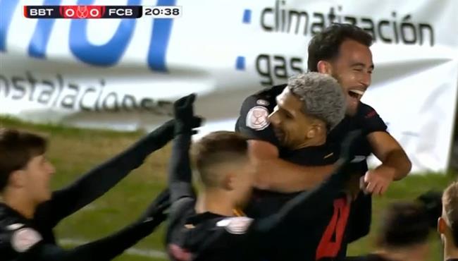 هدف برشلونة الاول في مرمي بارباسترو بكأس ملك اسبانيا