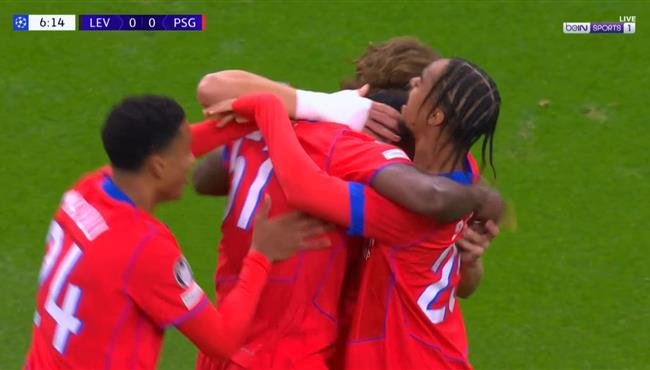 هدف باريس سان جيرمان الاول في مرمي باير ليفركوزن بدوري ابطال اوروبا