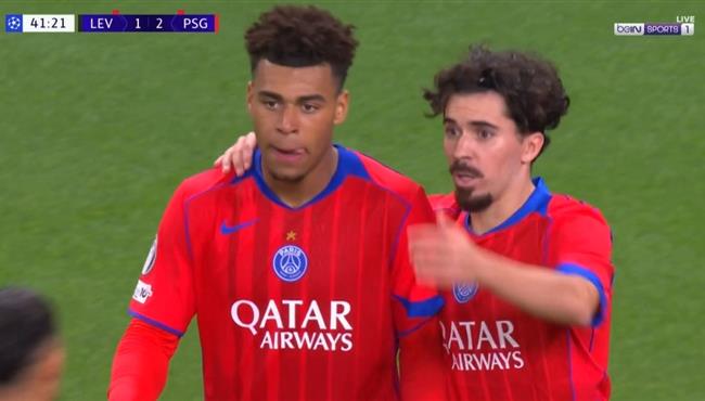 هدف باريس سان جيرمان الثاني في مرمي باير ليفركوزن بدوري ابطال اوروبا