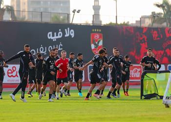 مران الأهلي انتظام محمد الشناوي وتدربيات بدنية استعداد ا لمواجهة بتروجيت