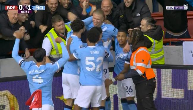 اهداف مباراة مانشستر سيتي وبرينتفورد في الدوري الانجليزي