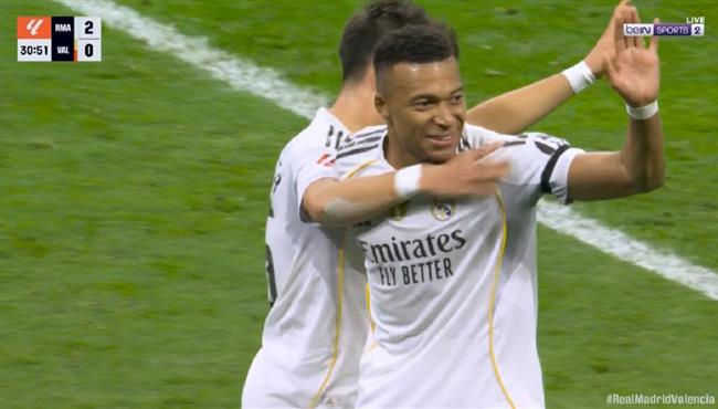 هدف مبابي الثاني في مرمي فالنسيا بالدوري الاسباني