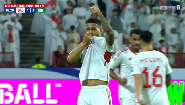 هدف تعادل الامارات مع العراق 1 1 تصفيات كأس العالم