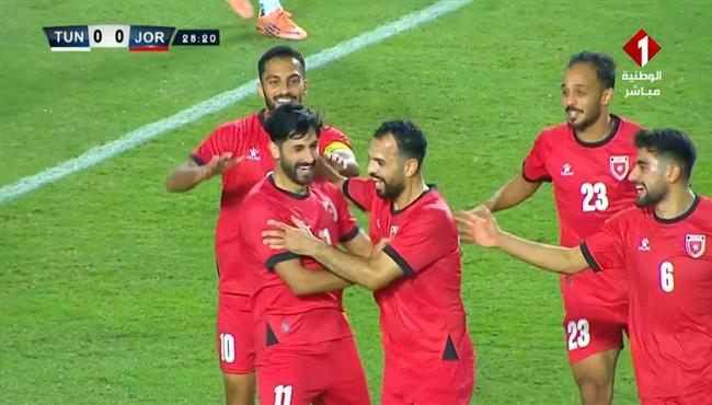 هدف يزن النعيمات الرائع في مرمي تونس مباراة ودية