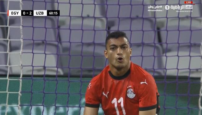 مصطفي محمد كاد ان يسجل هدف في مرمي اوزبكستان