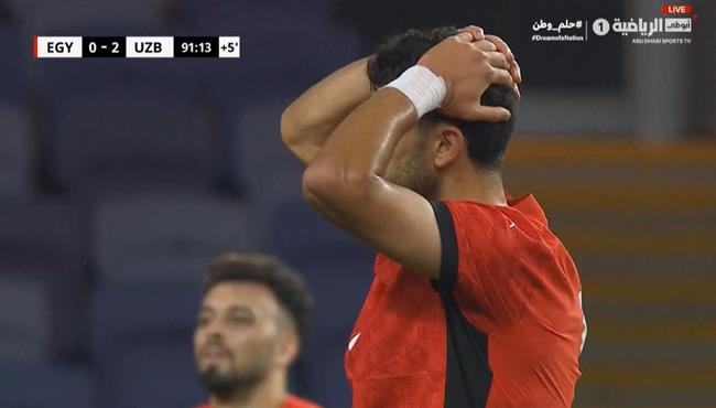 محمود صابر يهدر فرصه هدف امام اوزبكستان