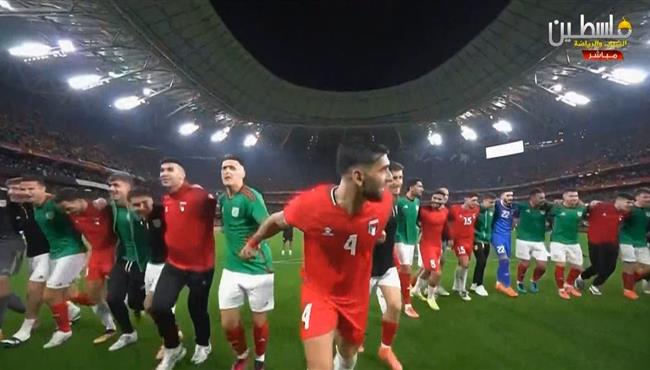 لقطات رائع بين لاعبي فلسطين ومنتخب الباسك مع الجماهير بعد نهاية المباراة