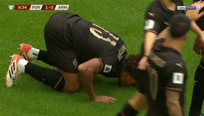 هدف البرتغال الاول في مرمي ارمينيا وسجود ريناتو فيجا