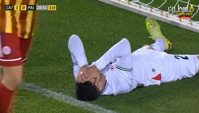 هدف كتالونيا الثاني في مرمي فلسطين المدافع بالخطأ في مرماه
