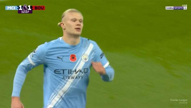 هدف هالاند الثاني في مرمي بورنموث بالدوري الانجليزي