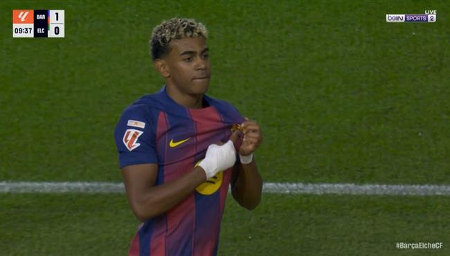 هدف لامين يامال الرائع في مرمي إلتشي بالدوري الاسباني