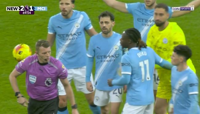 اهداف مباراة مانشستر سيتي ونيوكاسل 1 2 الدوري الانجليزي