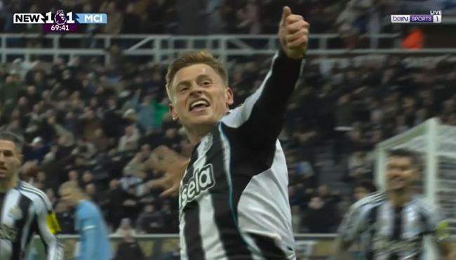 هدف نيوكاسل الثاني في مرمي مانشستر سيتي بالدوري الانجليزي