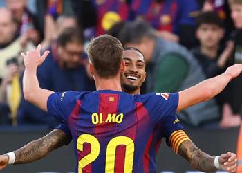 فيديو أولمو يسجل هدف برشلونة الثاني أمام ديبورتيفو ألافيس