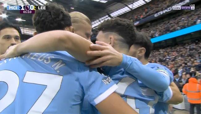 اهداف مباراة مانشستر سيتي وليدز يونايتد 3 2 الدوري الانجليزي