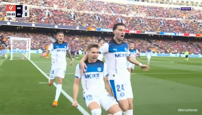 هدف ديبورتيفو الافيس الاول في مرمي برشلونة بعد 44 ثانية فقط